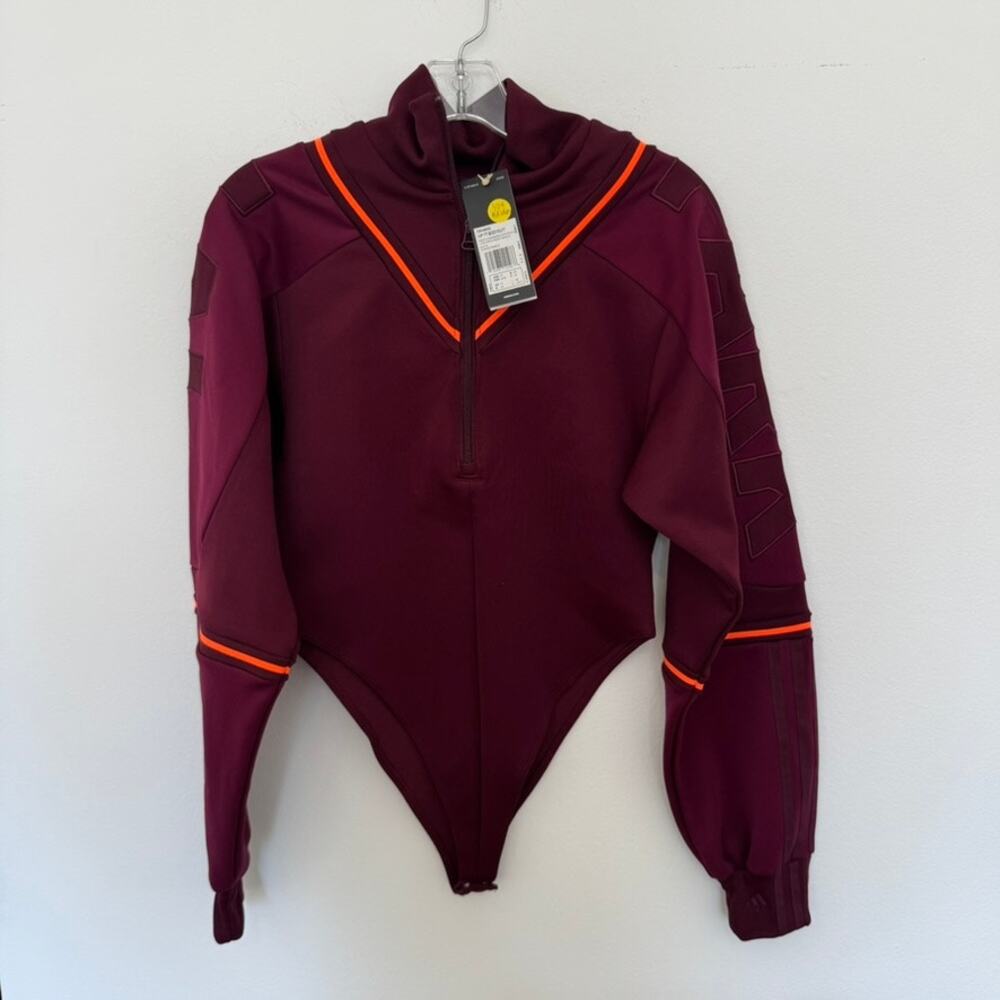 NWT adidas x IVY PARK TT Bodysuit Beyonce Burgundy Maroon Long Sleeve Size M